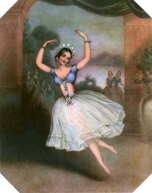 Carlotta Grisi in "La Peri". Litography by J.Brandard. 1843.