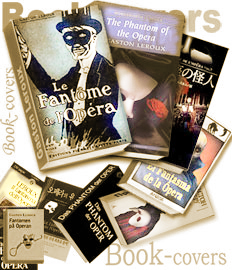 Book-covers of the distinctive The Phantom of the Opera books