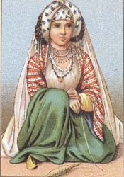 Female costume of Persia of 19-th centuty.