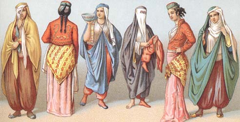 Female costumes of Persia of 19-th centuty.