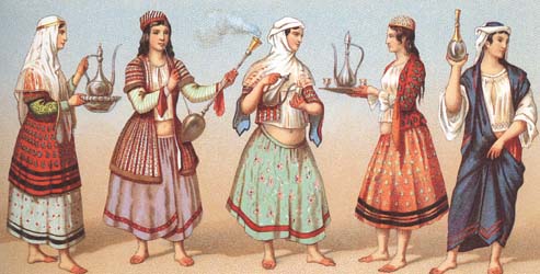 Female costumes of Persia of 19-th centuty.