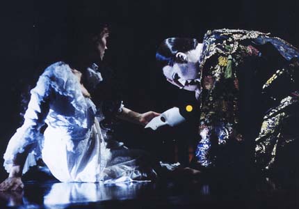 Unmasking. John Owen-Jones as Phantom & Deborah Dutcher as Christine